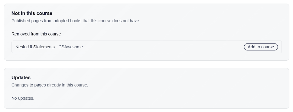 CuraCourse screenshot: Adding Books from Bookstore (like CSAwesome)
