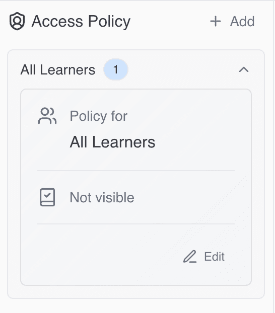 CuraCourse screenshot: Access Policy: visibility, locking, and grade release
