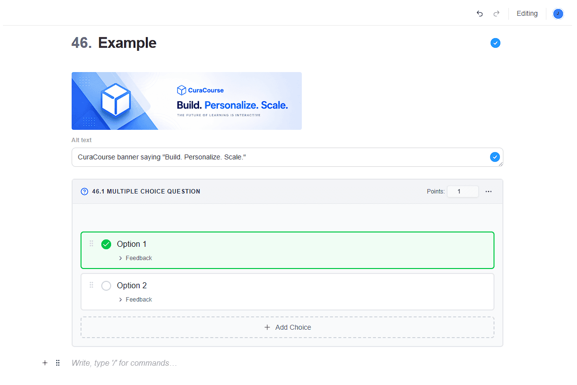 CuraCourse screenshot: What are CuraCourse blocks?