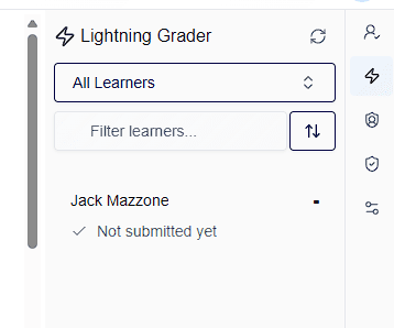 CuraCourse screenshot: Grade a lesson with Lightning Grader