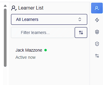 CuraCourse screenshot: View lesson as a learner: use Learner List